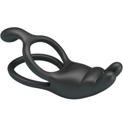Pretty Love - Seth Double Anneau Vibrant Lapin 7 Vibrations Noir